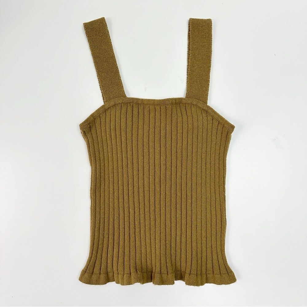 Madewell Ribbed Tank Top in Olive Brown